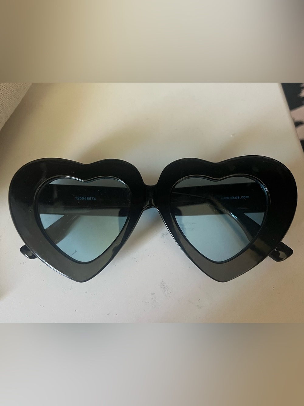 ASOS Black Heart-Shaped Sunglasses for Women - Fashion Accessory